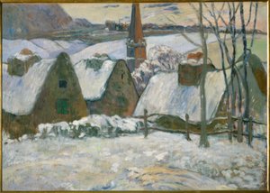 雪の中でブルトン村 作： Paul Gauguin
